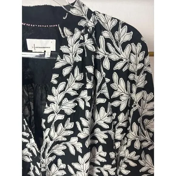 B18 Anthropologie Floral Blouse Top Womens Small Embroidered - Picture 5 of 8